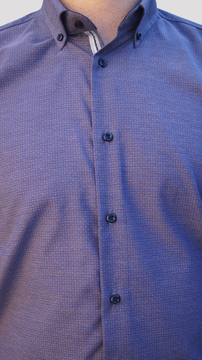 Slim Fit Azul com pinta castanha