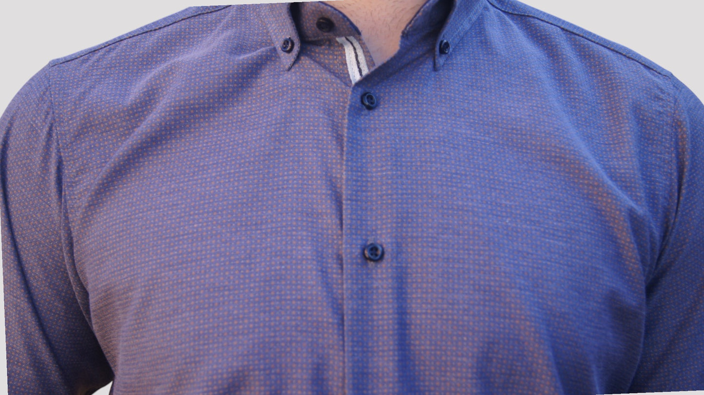 Slim Fit Azul com pinta castanha