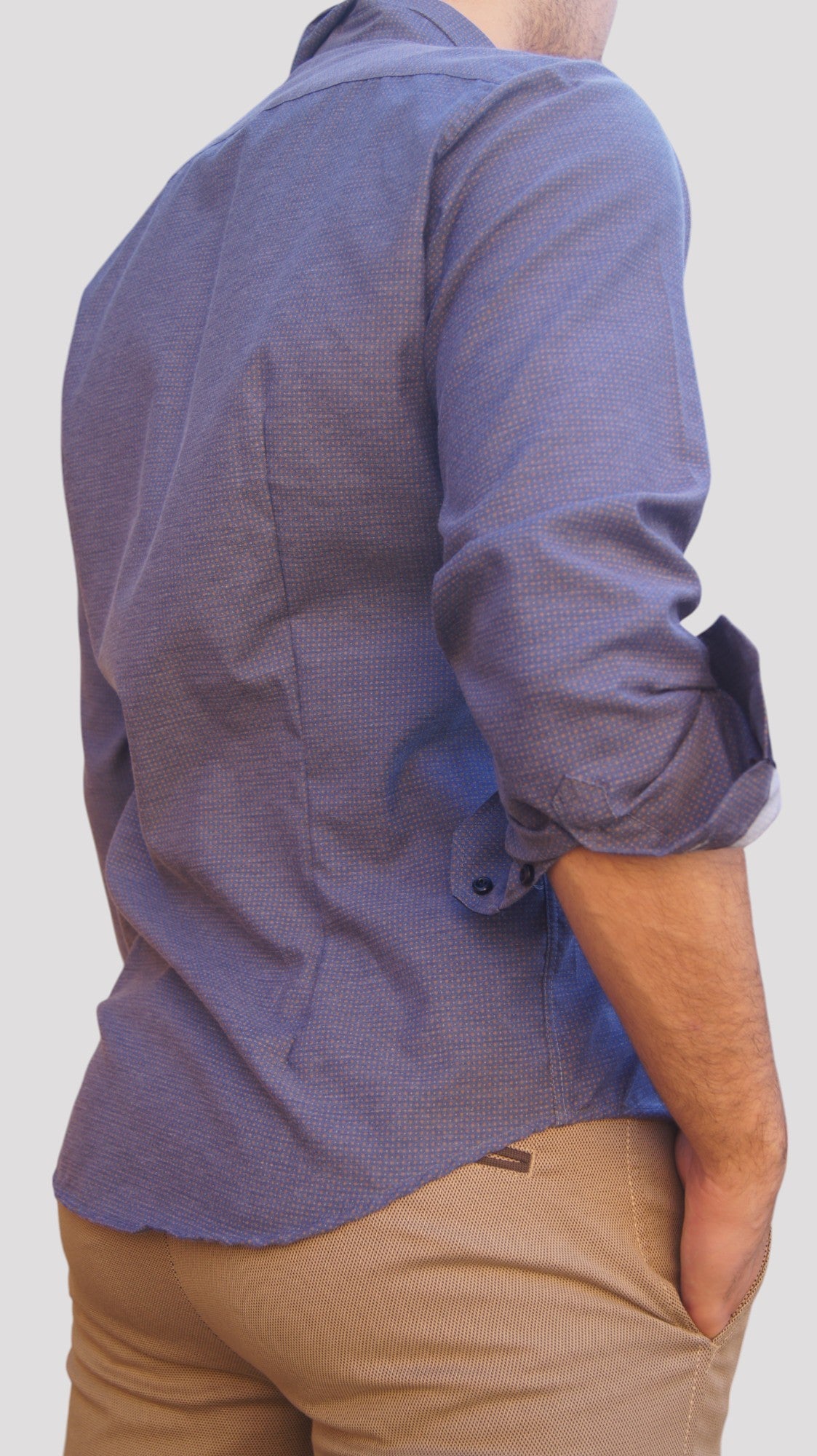 Slim Fit Azul com pinta castanha