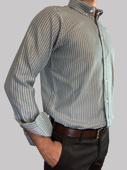 Camisa Regular Fit Risca Verde