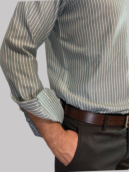 Camisa Regular Fit Risca Verde