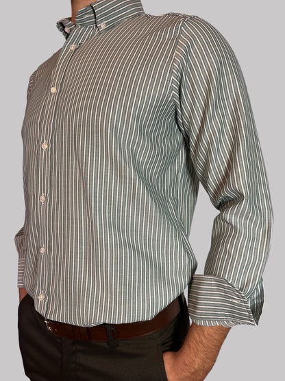 Camisa Regular Fit Risca Verde