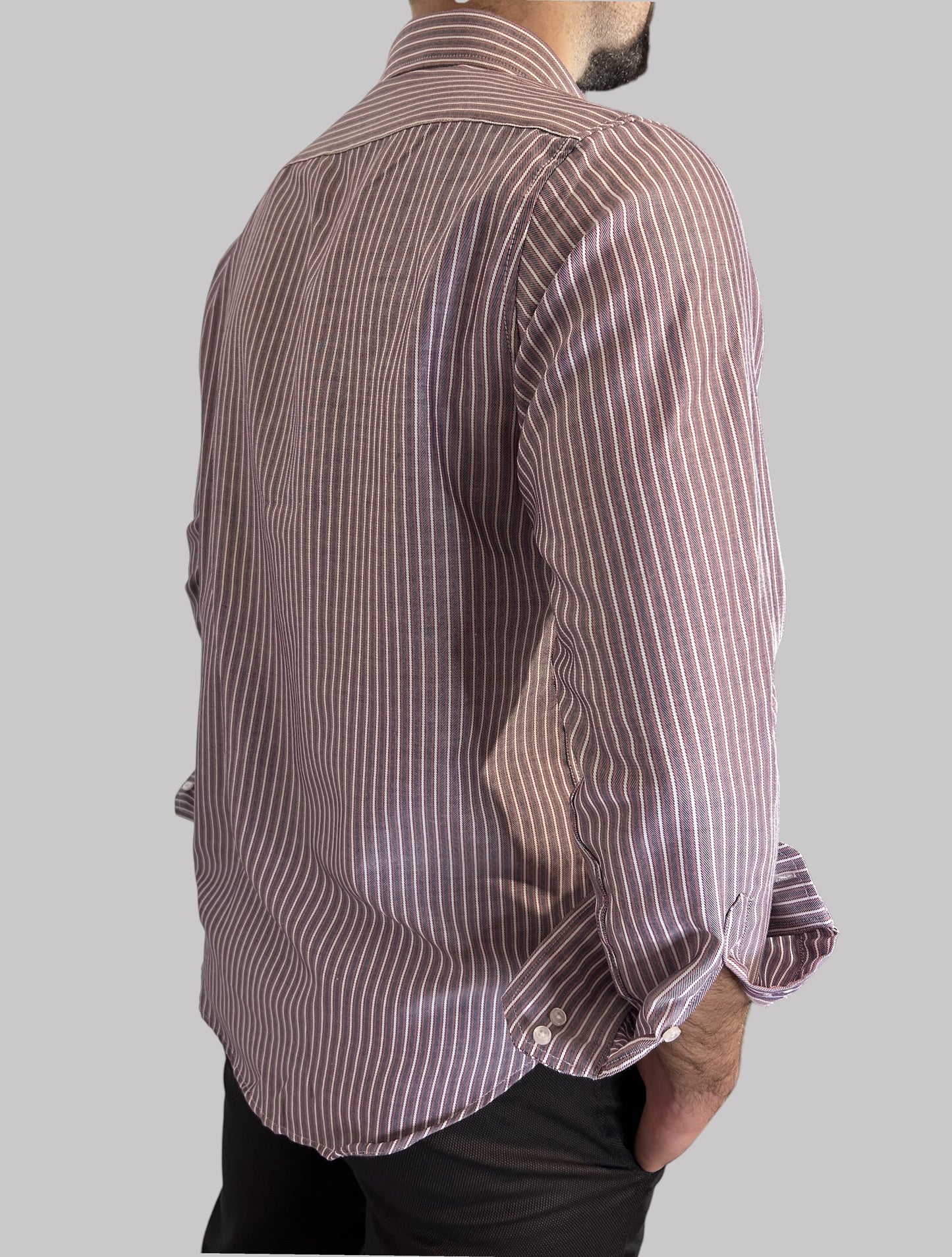 Camisa Regular Fit Risca Vermelha
