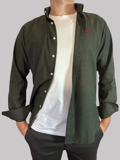 Camisa Slim Fit Verde lisa