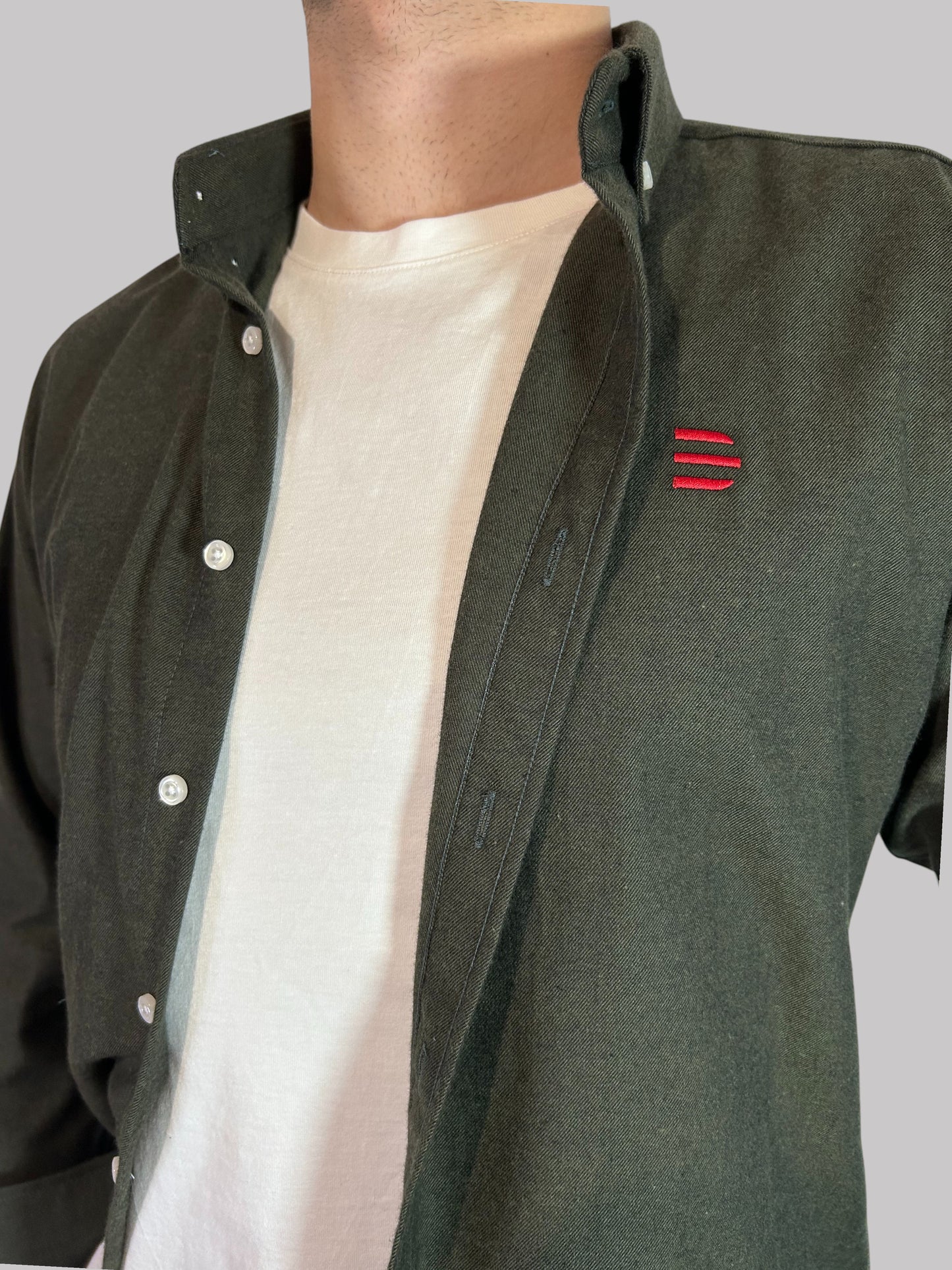 Camisa Slim Fit Verde lisa