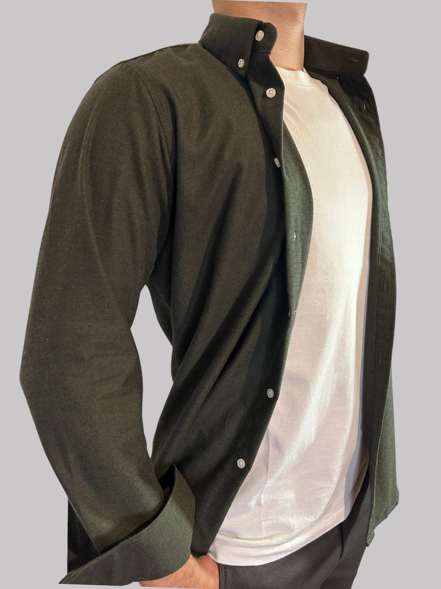 Camisa Slim Fit Verde lisa