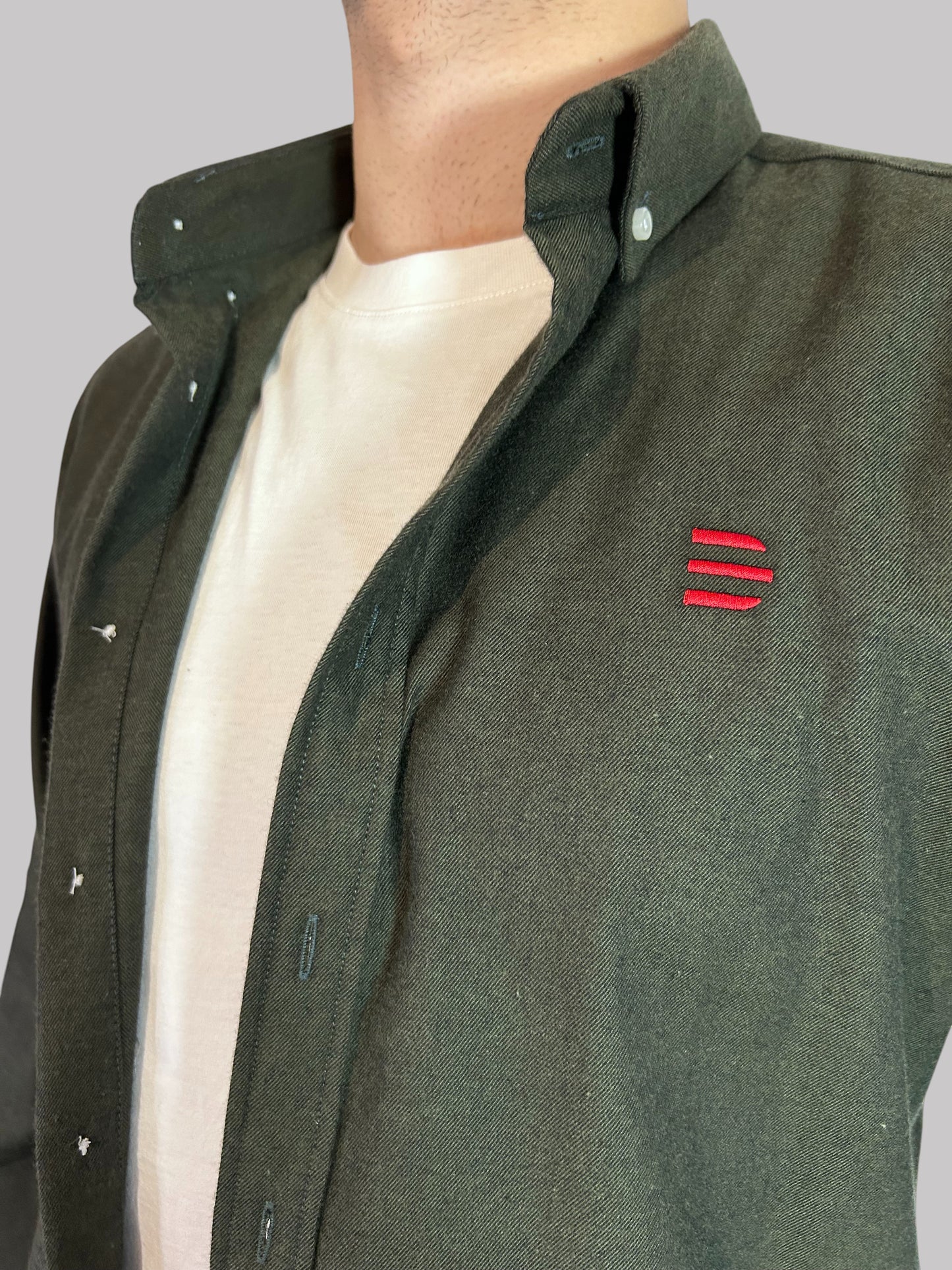 Camisa Slim Fit Verde lisa