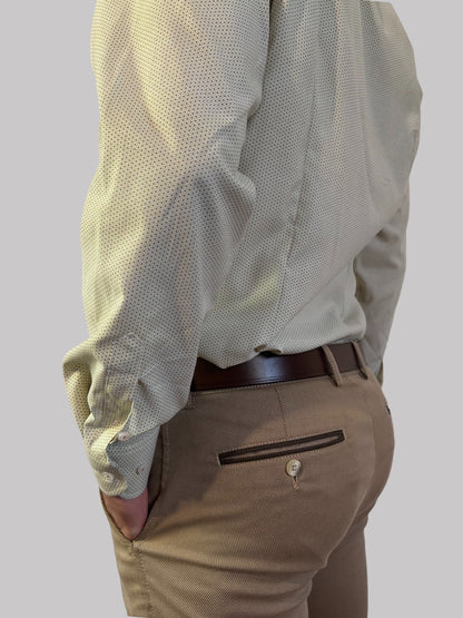 Slim Fit - verde claro com pintas