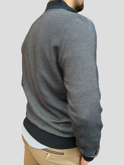 Casaco Fecho Azul Mescla Cardado