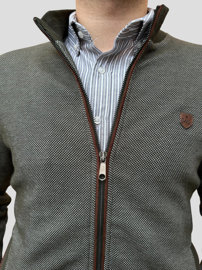 Casaco Fecho Verde Mescla Cardado