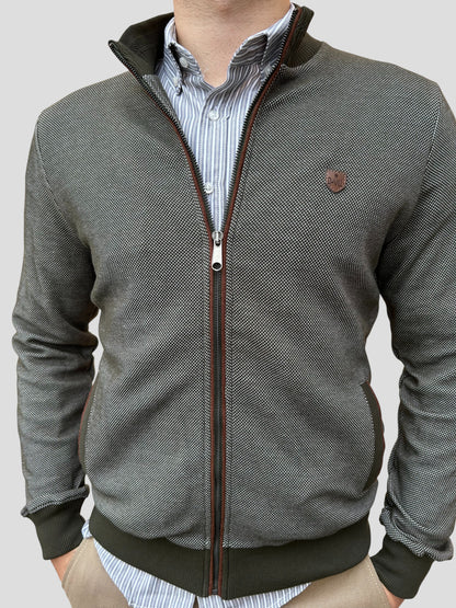 Casaco Fecho Verde Mescla Cardado