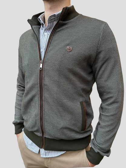 Casaco Fecho Verde Mescla Cardado