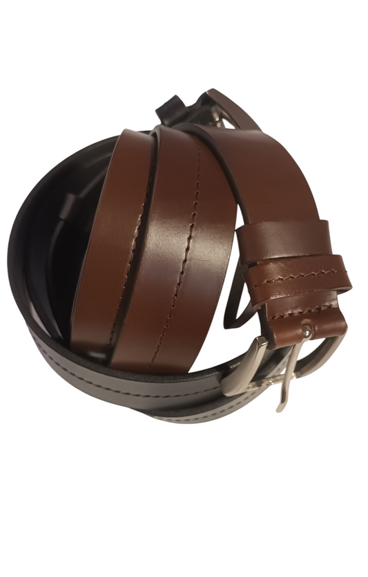 Cintos Castanho com pesponto