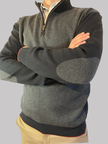 Malha de fecho azul e cinza