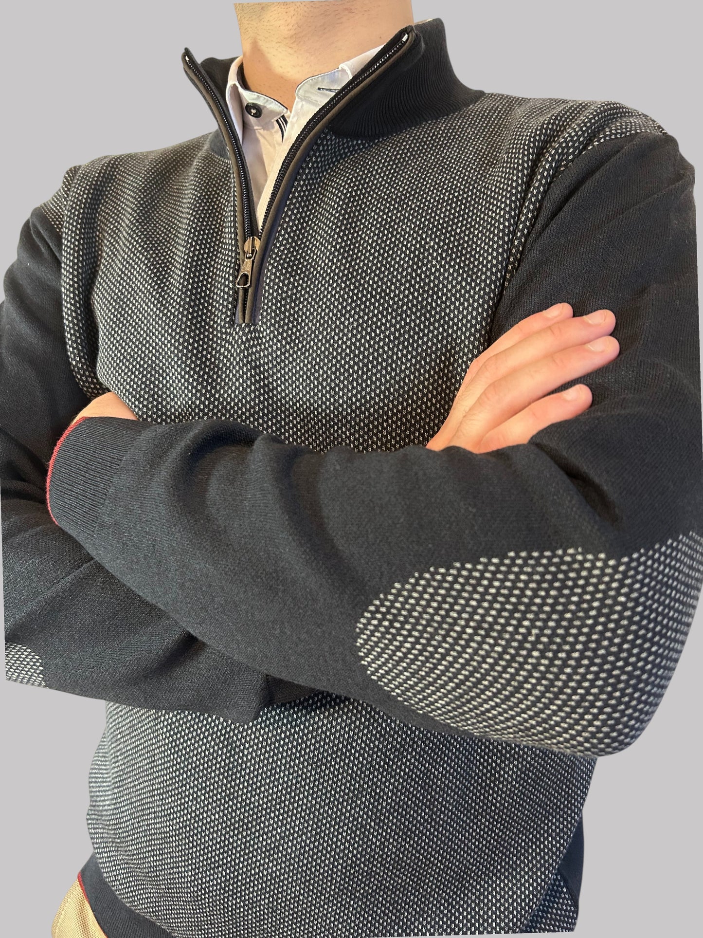 Malha de fecho azul e cinza