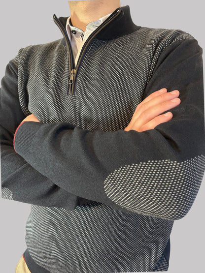 Malha de fecho azul e cinza