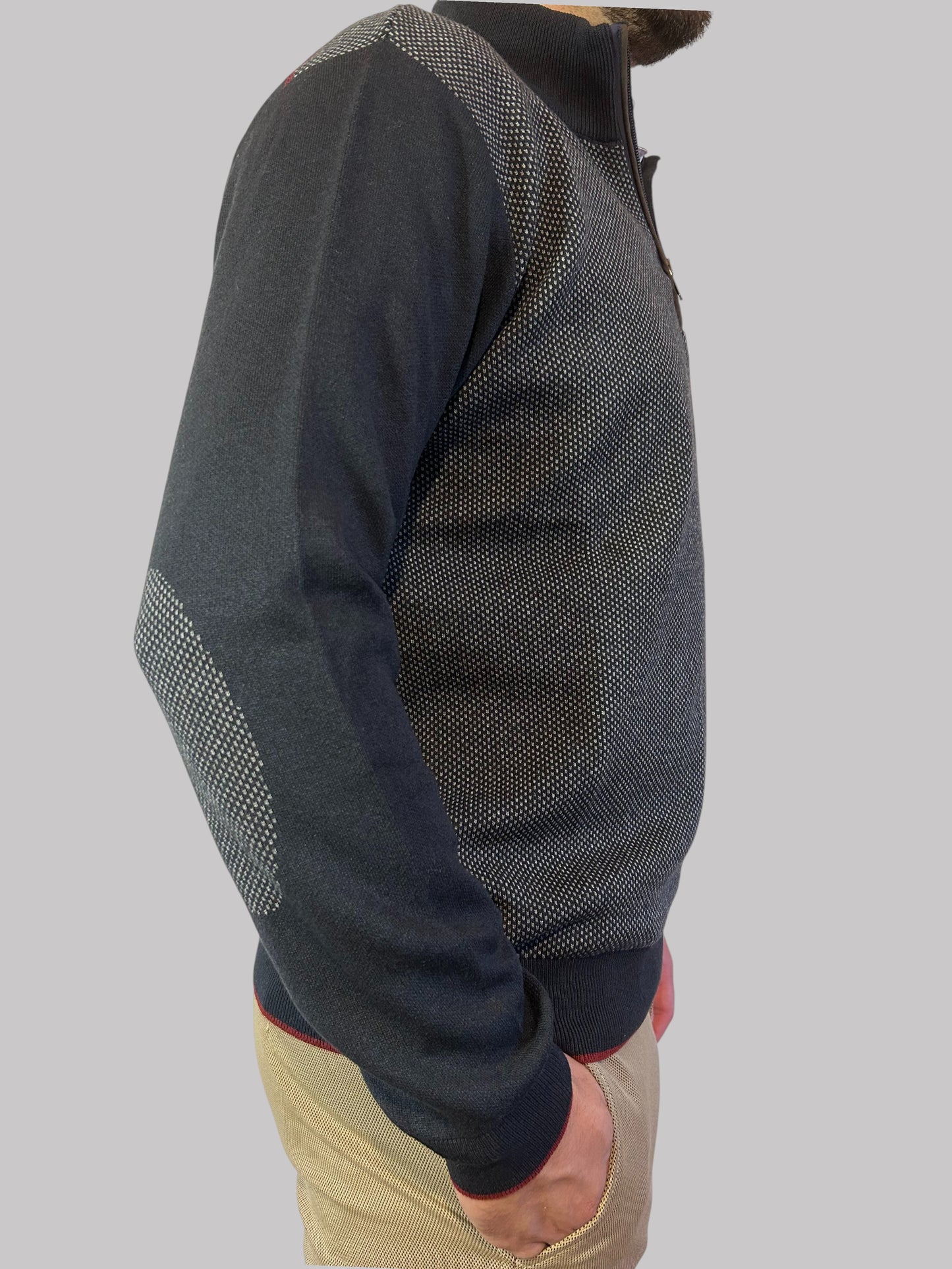 Malha de fecho azul e cinza