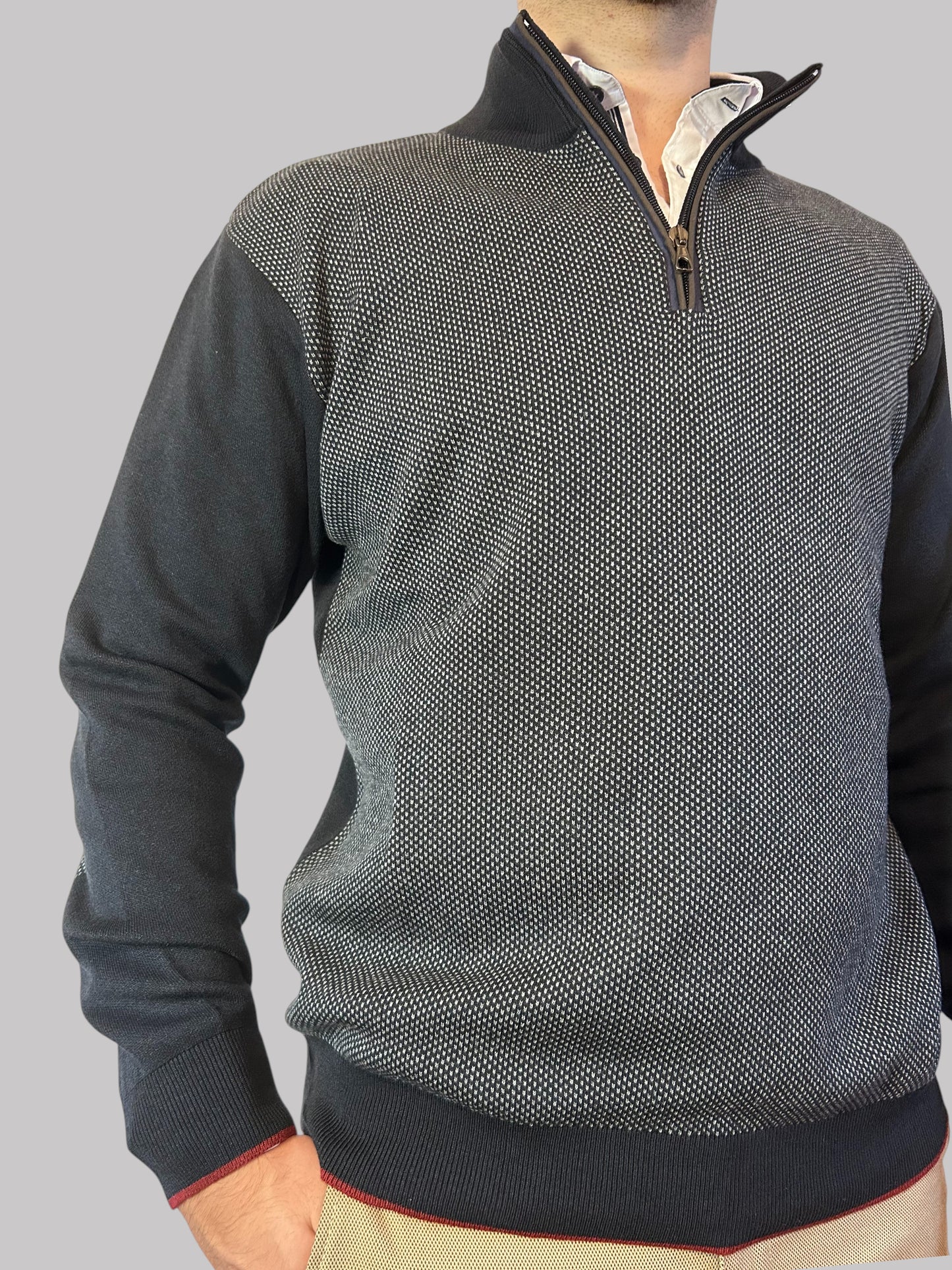 Malha de fecho azul e cinza