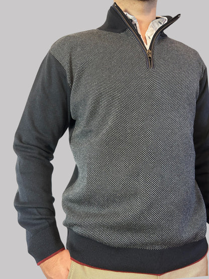 Malha de fecho azul e cinza