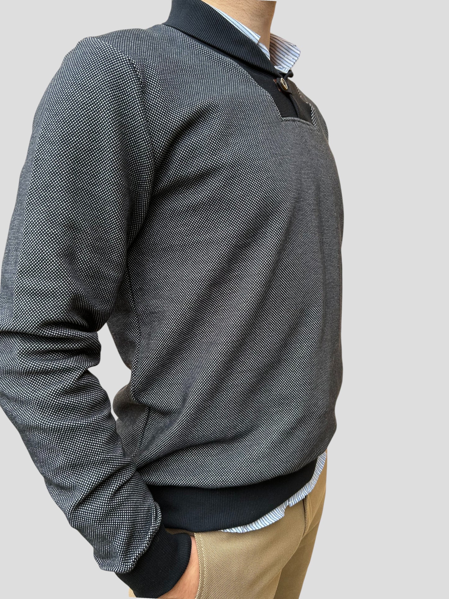 Camisola Botão Azul