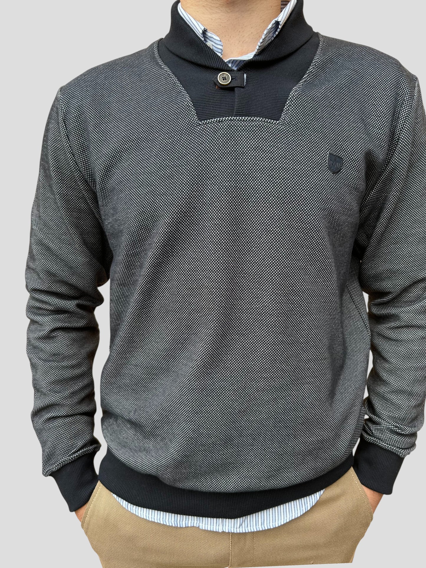 Camisola Botão Azul