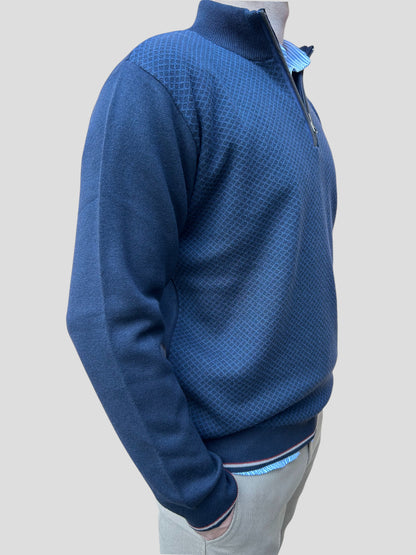 Malha Fecho Losango azul