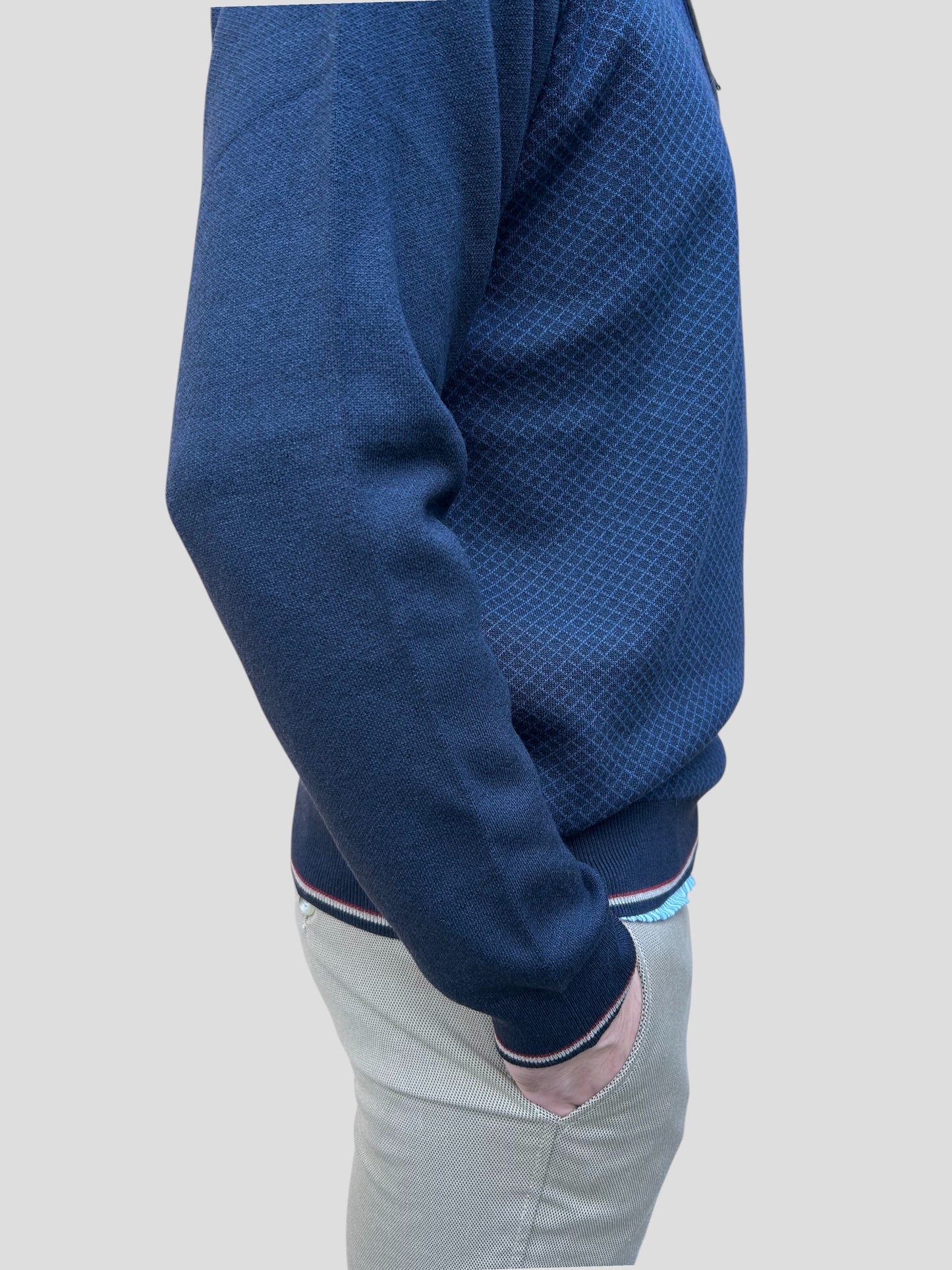 Malha Fecho Losango azul