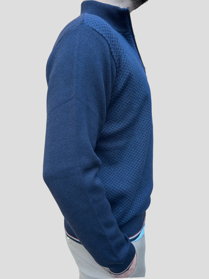 Malha Fecho Losango azul