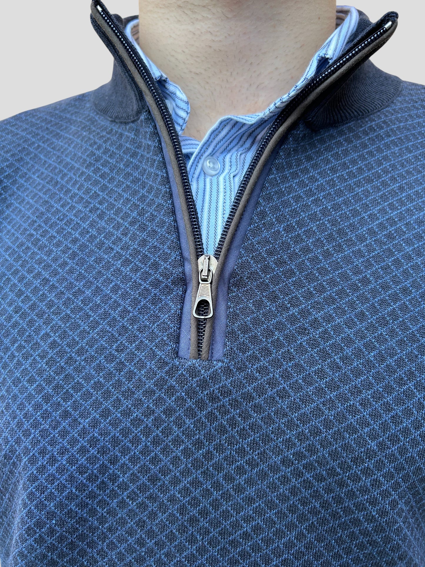 Malha Fecho Losango azul