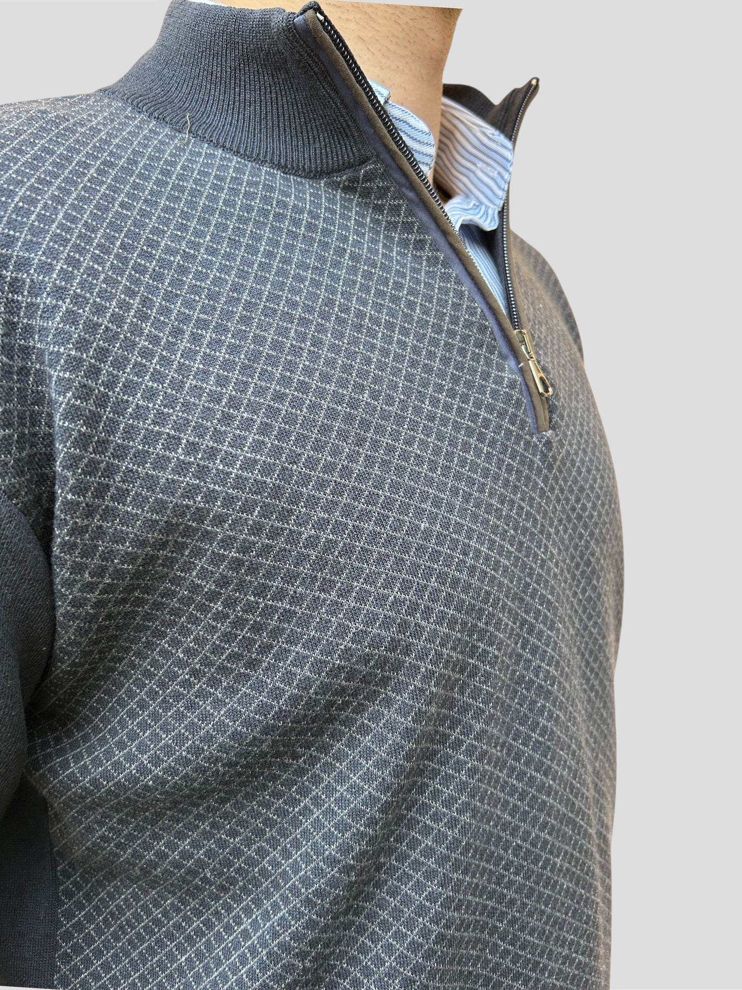 Malha Fecho Losango Cinza