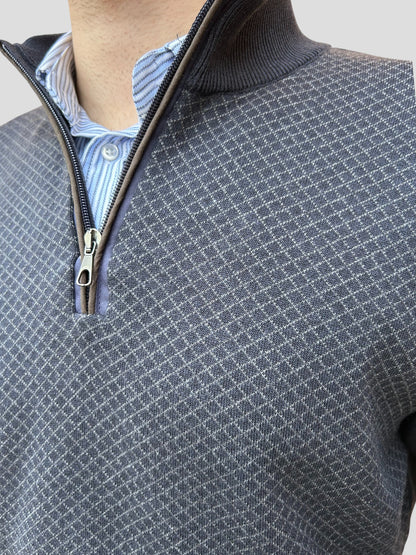 Malha Fecho Losango Cinza