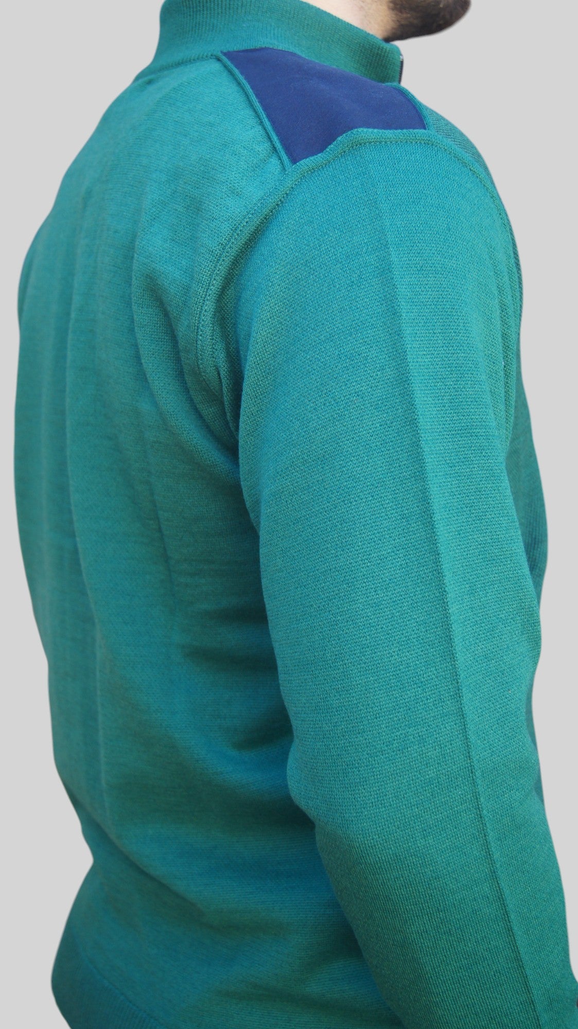 Camisola de Fecho Lã Merino Verde