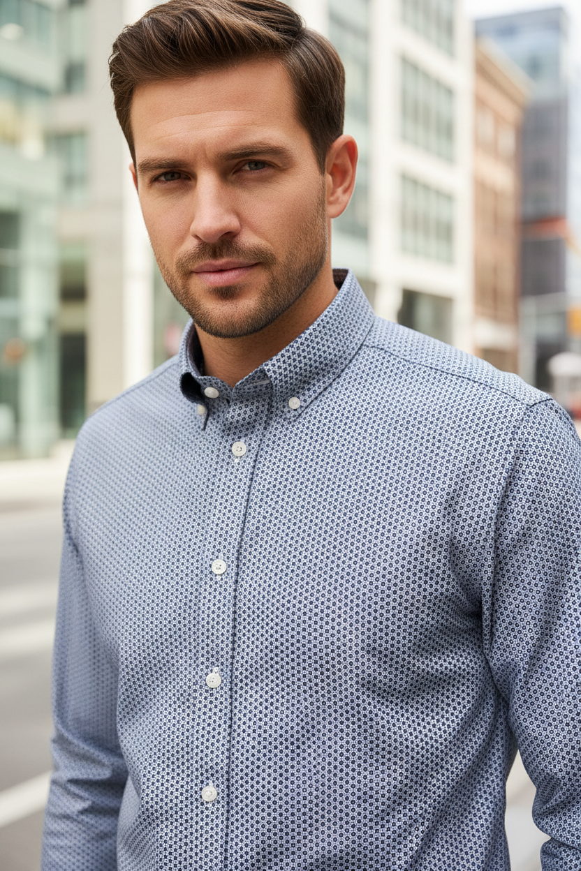 Modelo masculino vestindo camisa DUVILL