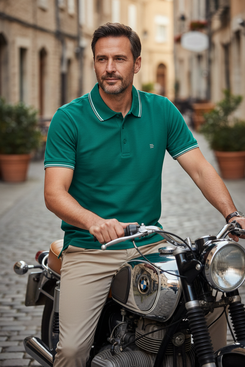 Polo DUVILL Verde — Lifestyle Editorial