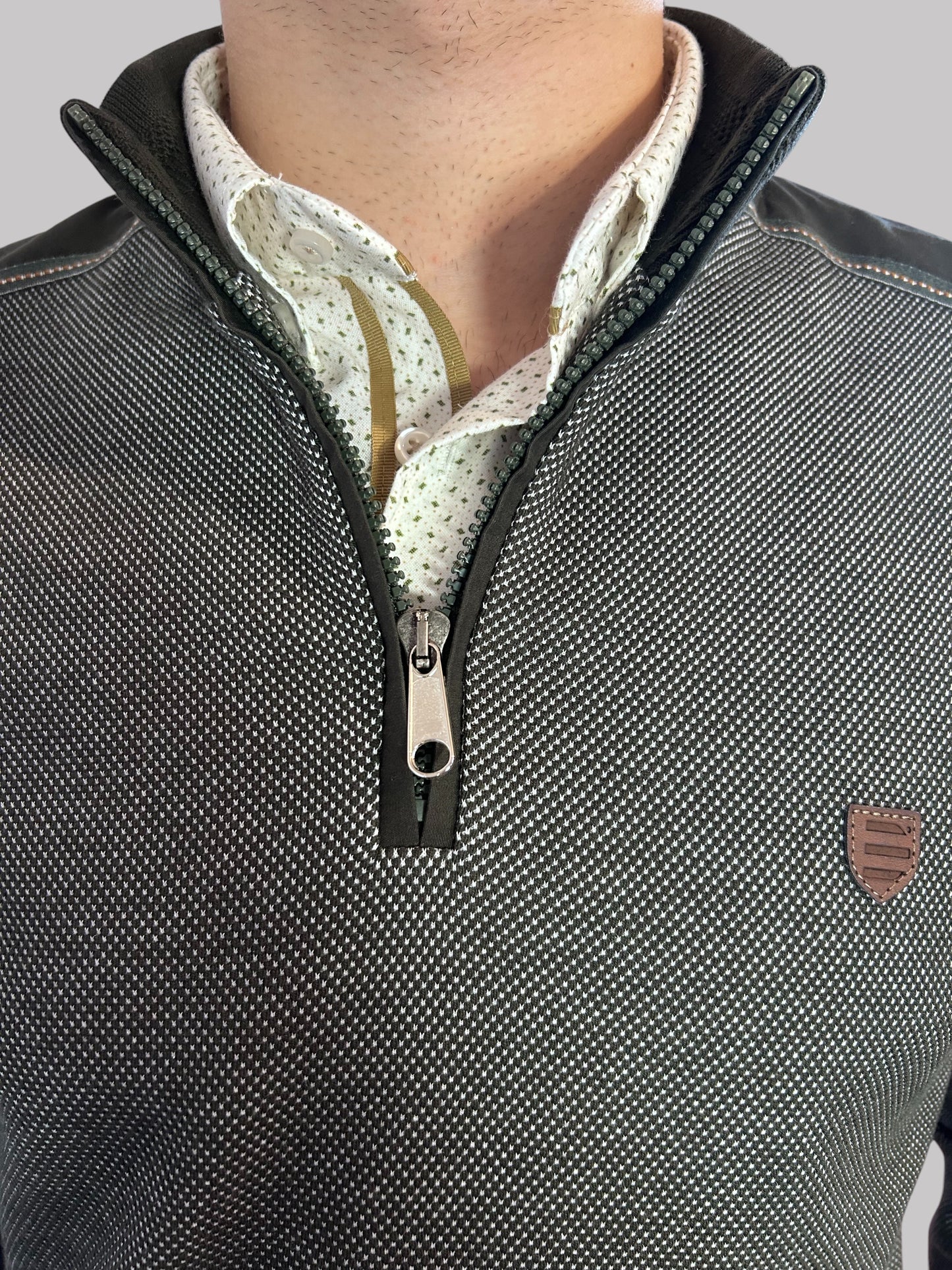 Polo Manga Comprida Verde mescla