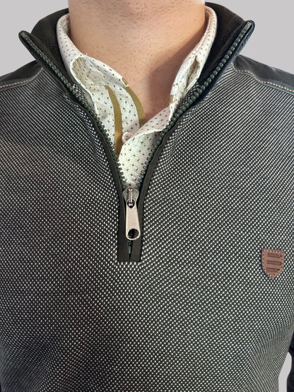 Polo Manga Comprida Verde mescla