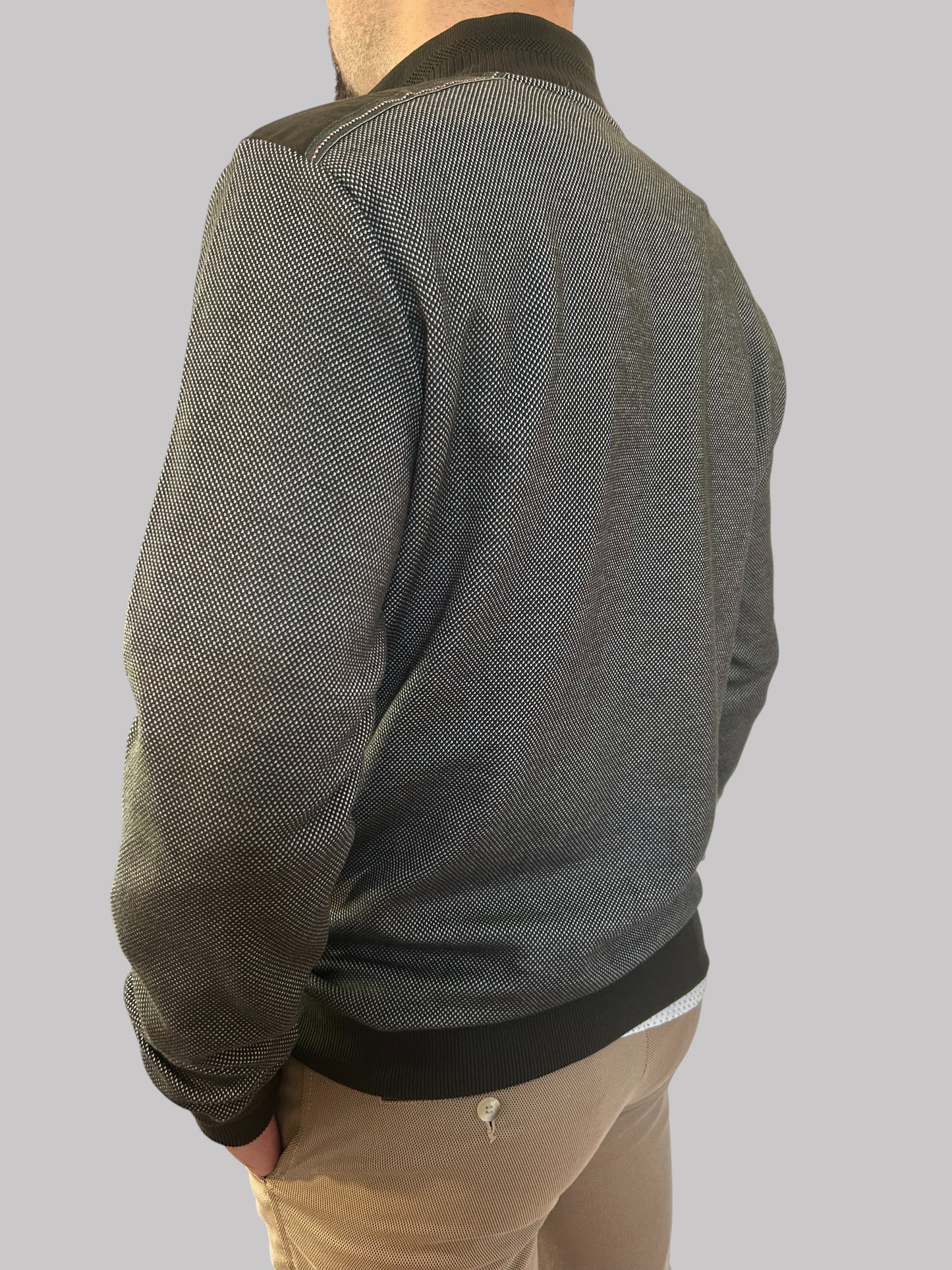 Polo Manga Comprida Verde mescla