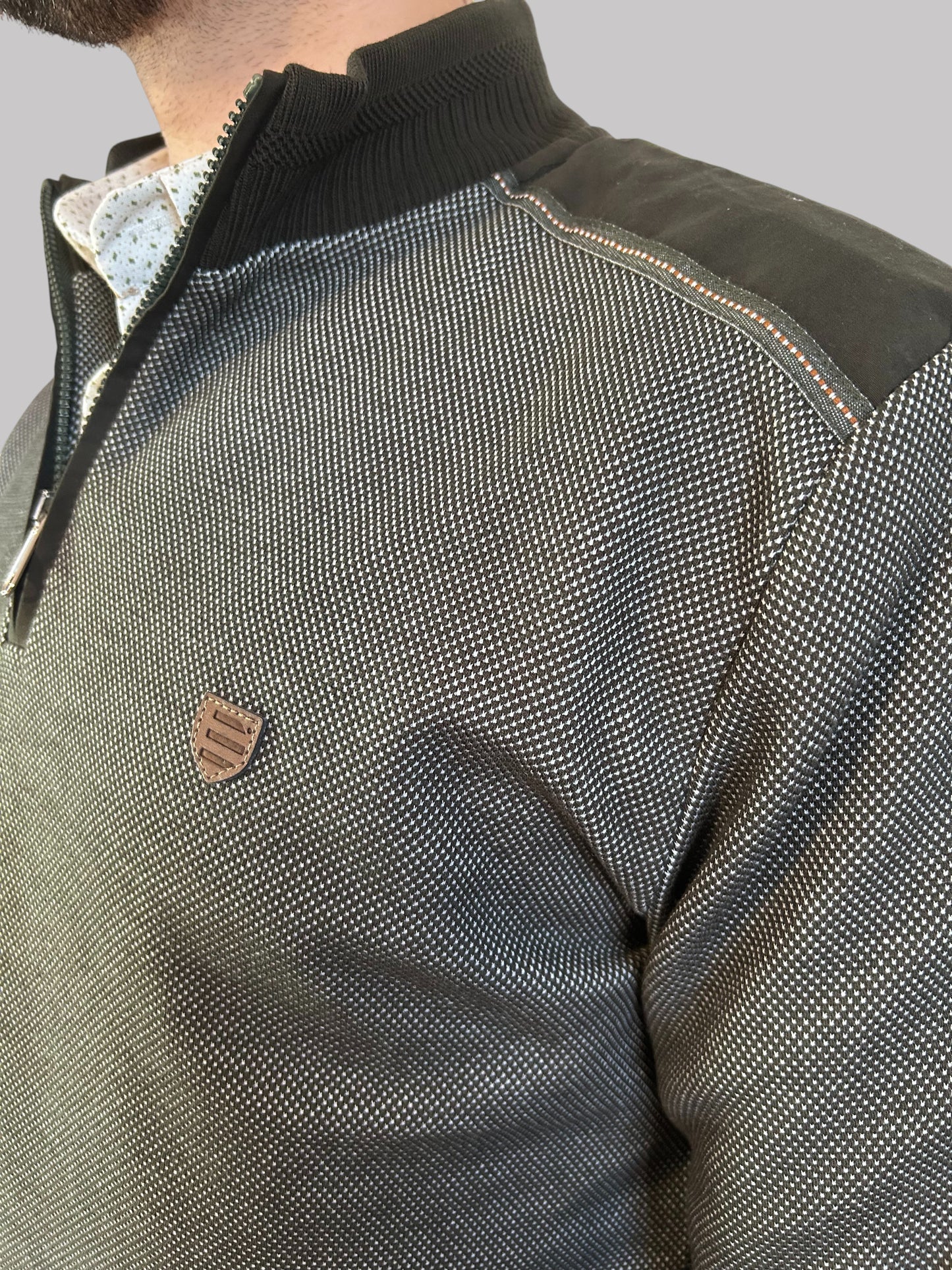 Polo Manga Comprida Verde mescla