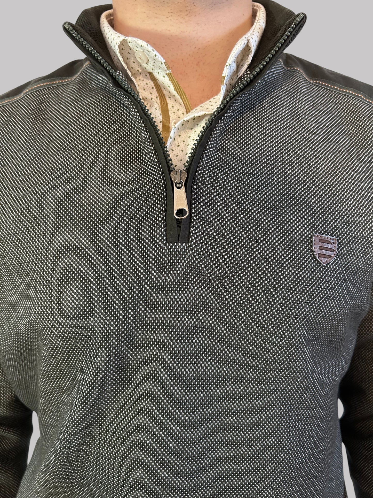 Polo Manga Comprida Verde mescla