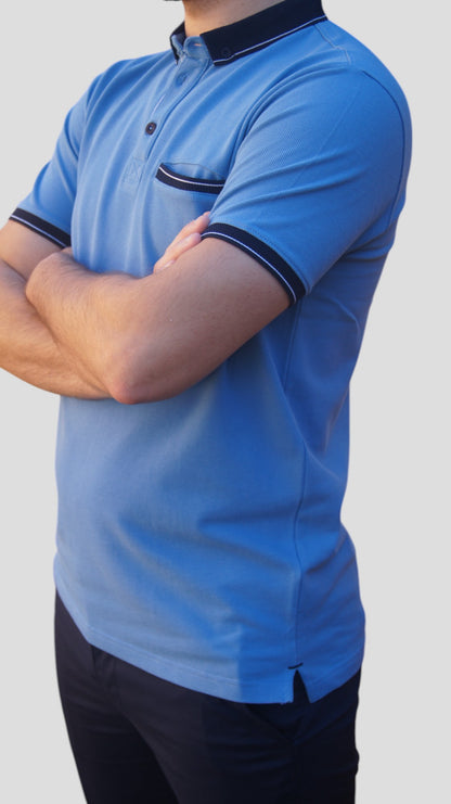 Polos manga curta -Regular Fit - Azul Claro