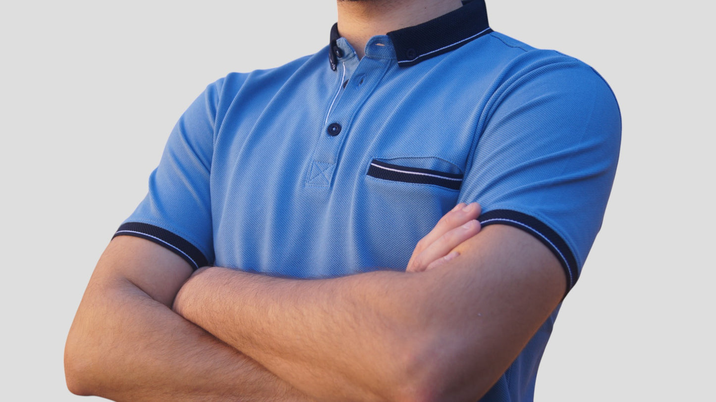 Polos manga curta -Regular Fit - Azul Claro