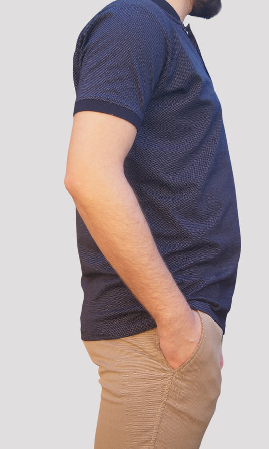 Polo Manga Curta - Regular Fit - Azul Marinho