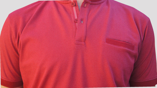 Polo Manga Curta -. Regular Fit - Vermelho