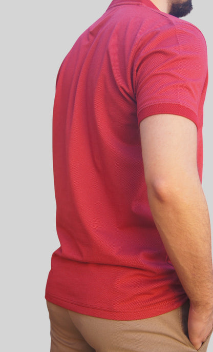 Polo Manga Curta -. Regular Fit - Vermelho