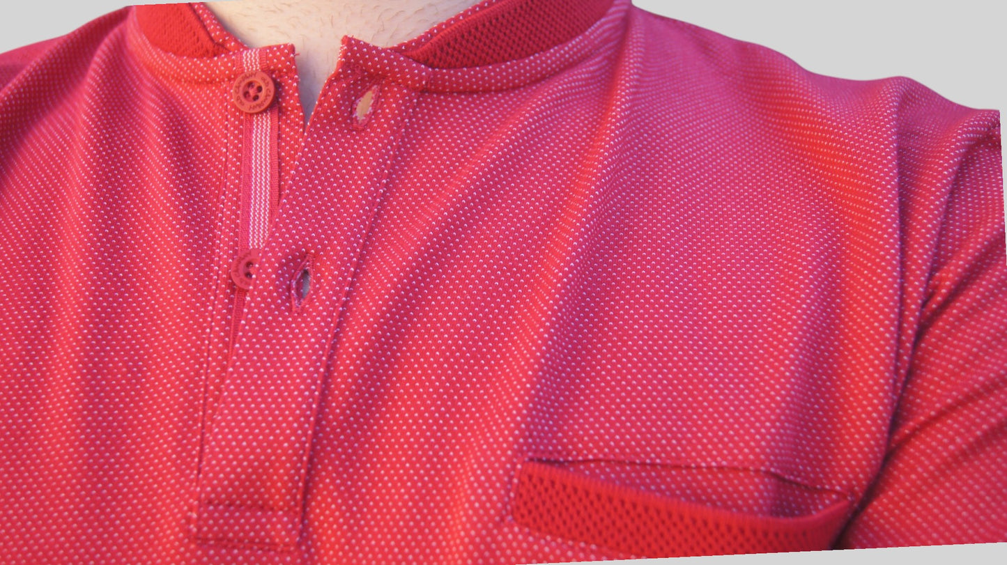 Polo Manga Curta -. Regular Fit - Vermelho