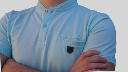Polo Manga Curta - Regular Fit - Azul Água