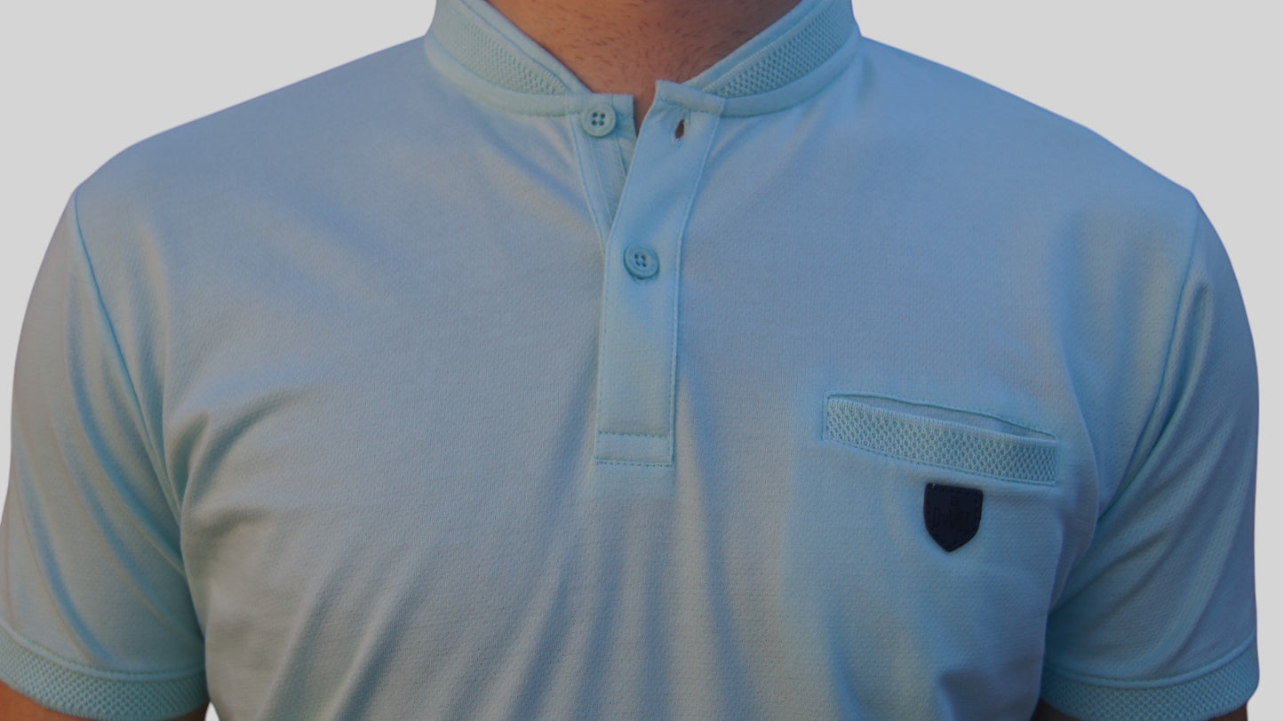 Polo Manga Curta - Regular Fit - Azul Água