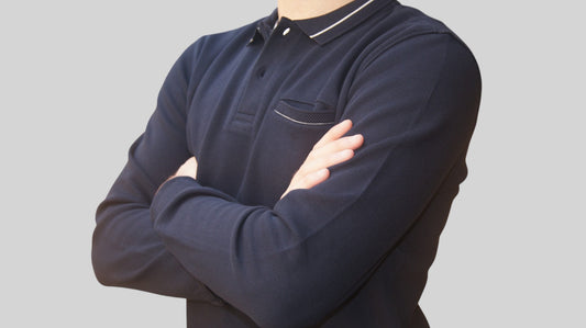 Polo Manga Comprida Azul