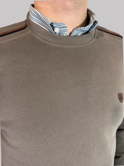 Camisola Gola Redonda Bege